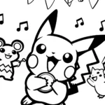 Pikachu’s Magical Music Festival Coloring Page