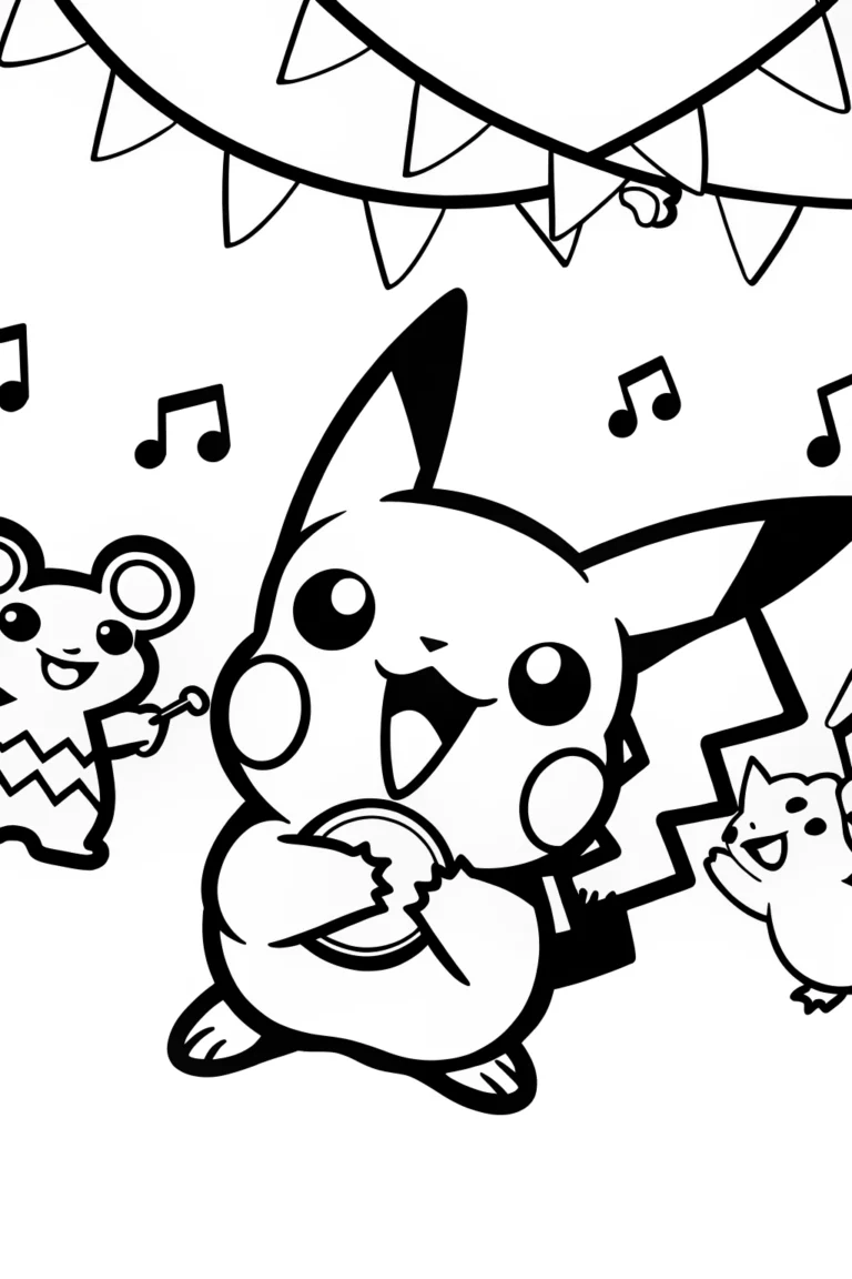Pikachu’s Magical Music Festival Coloring Page coloring pages