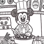Mickey Mouse’s Culinary Adventure Coloring Page