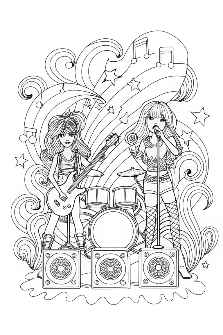 Bratz Dolls Jam Session Coloring Page coloring pages