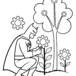 Batman in a Gadget Garden Coloring Page