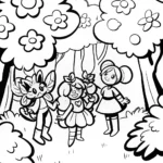 Rainbow High Adventurers in a Magical Forest Coloring Page