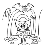 Huggy Wuggy’s Enchanted Treasure Hunt Coloring Page