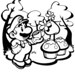 Mario’s Enchanted Tea Party Coloring Page