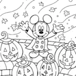 Mickey Mouse Halloween Pumpkin Parade Coloring Page