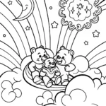 Care Bears Dreamy Cloud Adventure Coloring Page