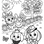 Puppy Parade in the Park Coloring Page