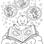 Baby’s Magical Storytime Coloring Page