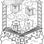 Care Bears Cozy Cloud Library Adventure Coloring Page