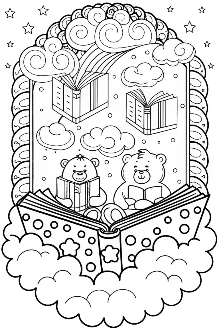 Care Bears Cozy Cloud Library Adventure Coloring Page coloring pages