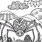 The Spider’s Secret Garden Coloring Page