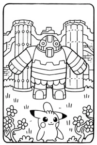 A coloring page of Regigigas Guardian of the Ancient Ruins Coloring Page