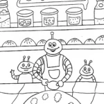 Buzz Lightyear’s Cosmic Space Bakery Coloring Page