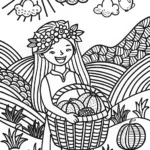 Jasmine’s Joyful Harvest Festival Coloring Page