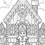The Gingerbread Gnome’s Workshop Coloring Page