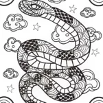 Celestial Serpent Mandala Coloring Page