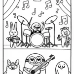 Minion’s Musical Adventure Coloring Page