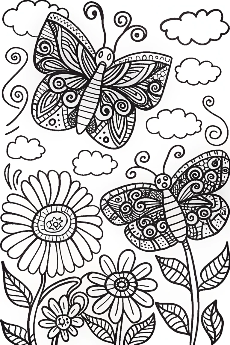 Butterfly Garden Guardians Coloring Page coloring pages