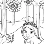 Jasmine’s Forest Adventure Coloring Page