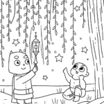 The Lanterns of Friendship Coloring Page