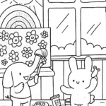 Rainbow Friends’ Art Adventure Coloring Page