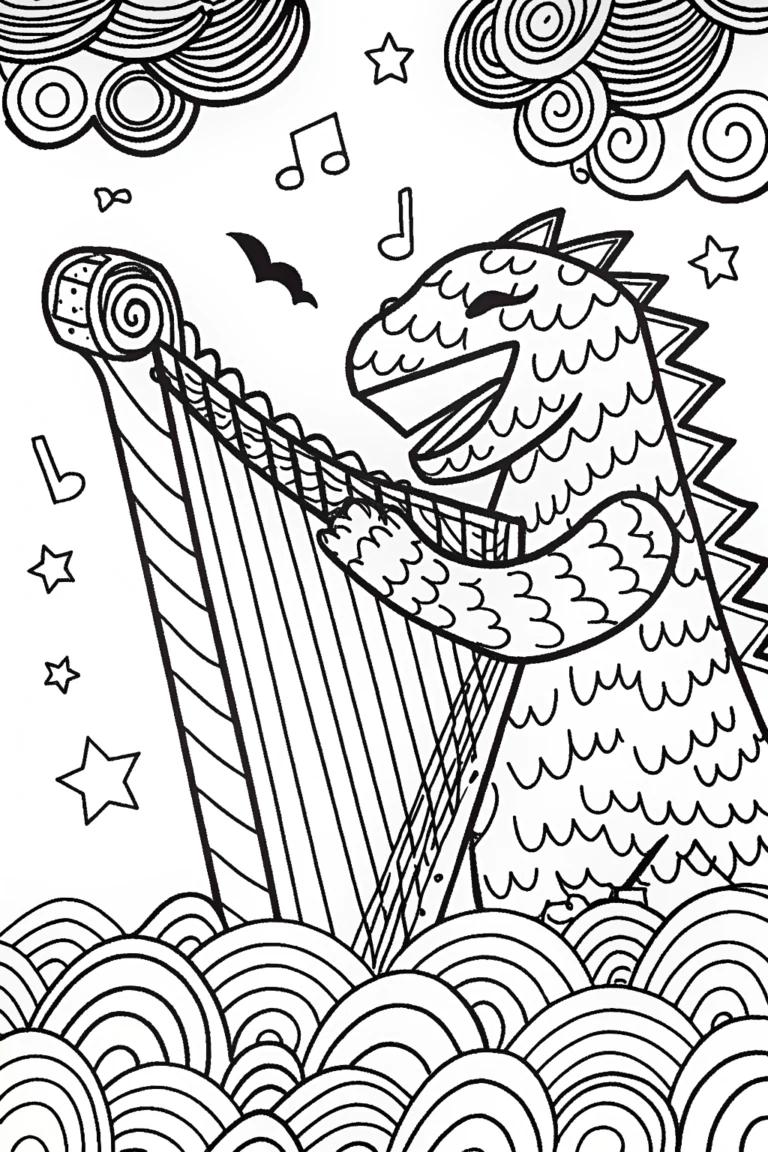 Godzilla’s Musical Adventure Coloring Page coloring pages