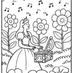 The Princess and the Magical Music Box Coloring Page