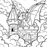 Charizard’s Cloud Castle Adventure Coloring Page
