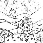 My Melody’s Enchanted Lantern Festival Coloring Page