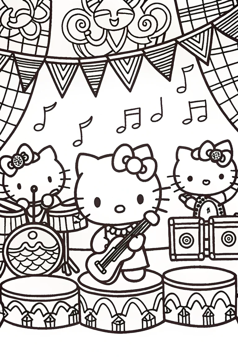 Hello Kitty’s Magical Music Festival Coloring Page coloring pages