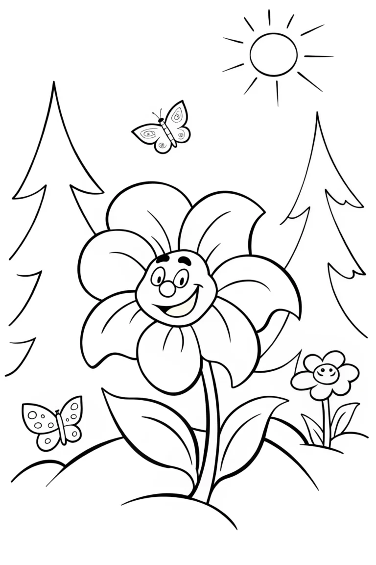 The Adventurous Creeper and the Enchanted Garden coloring pages