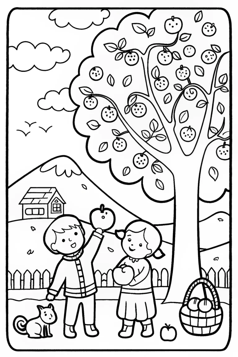 Harvest Time Adventure Coloring Page coloring pages