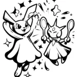 Alakazam and Gardevoir Magical Duel Coloring Page