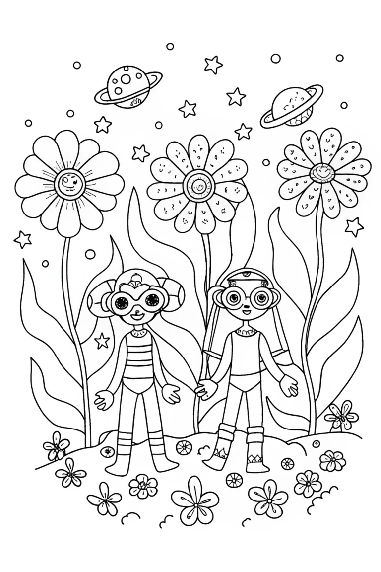 Bratz Space Garden Adventure Coloring Page coloring pages