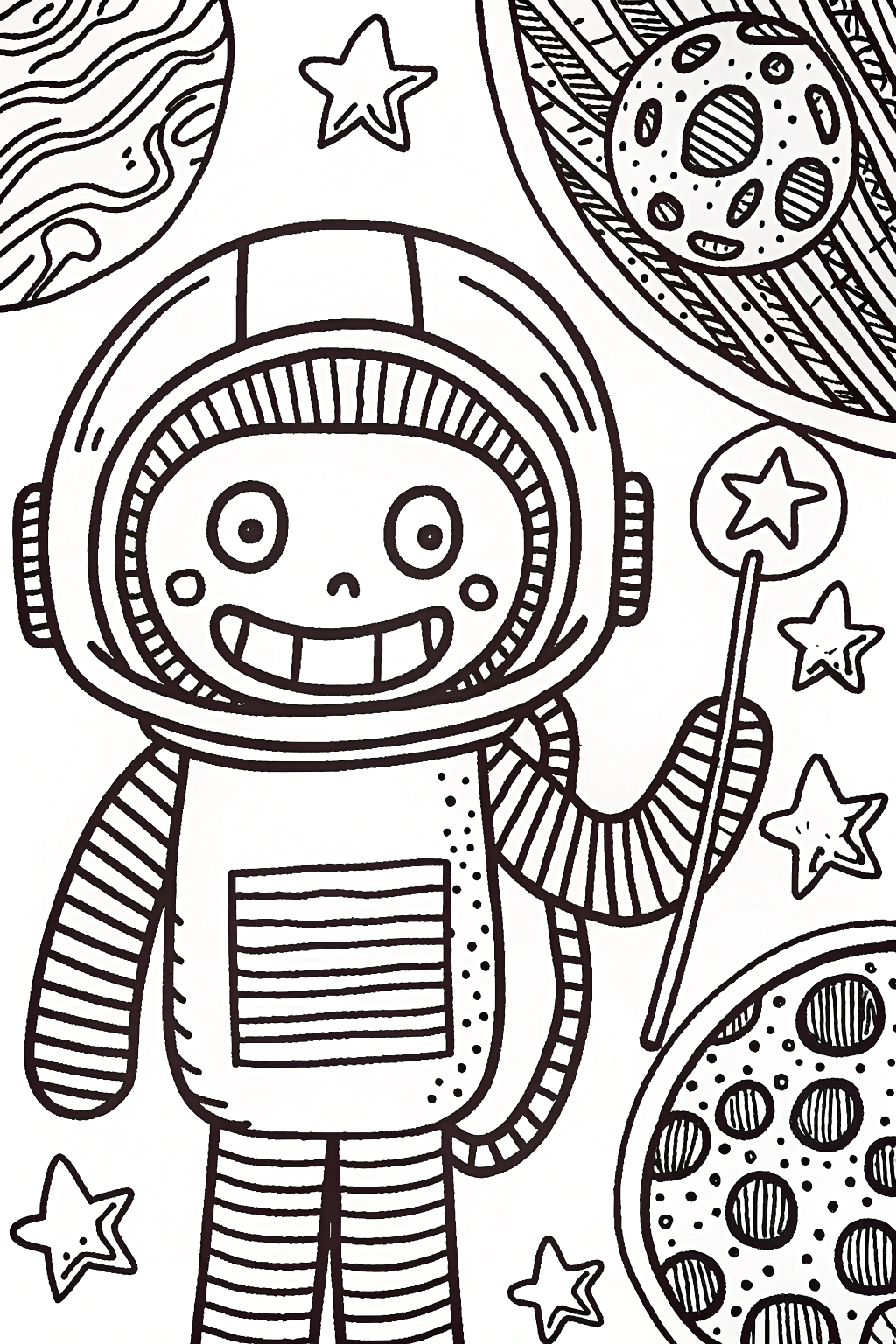 Creeper in space coloring page