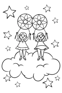 A coloring page of Rainbow High Dreamscape Coloring Page
