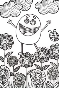 A coloring page of Jolly Jellybean Jumping Adventure Coloring Page