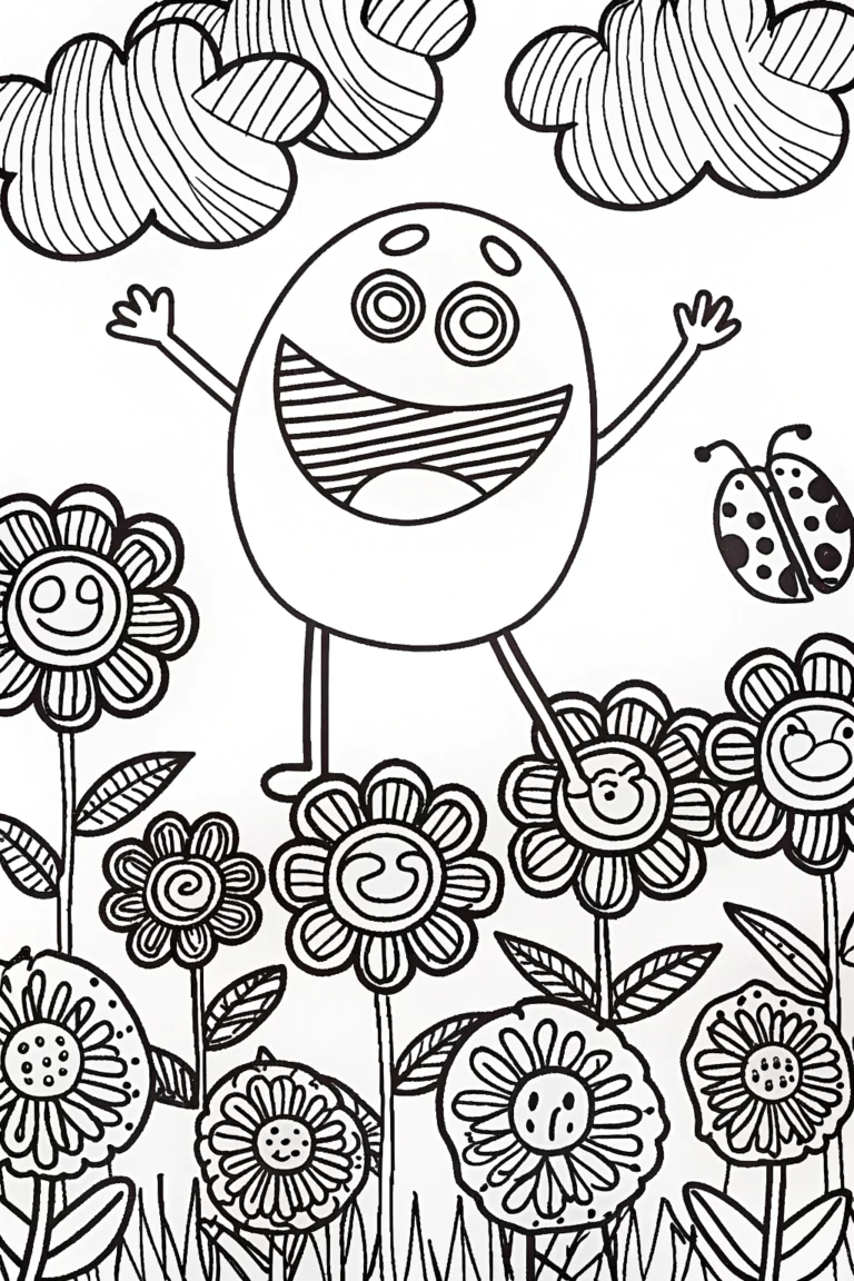 Jolly Jellybean Jumping Adventure Coloring Page coloring pages