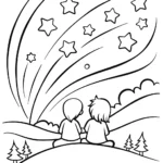 Whimsical Star Gazers Coloring Page