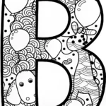 Balloon Parade with Letter ‘B’ Coloring Page