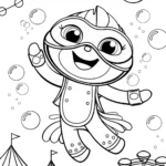 Axolotl’s Enchanted Carnival Coloring Page