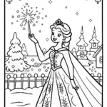 Elsa’s Enchanted Ice Festival Coloring Page