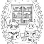 The Monster Book Club Coloring Page