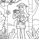 Barbie as a Wildlife Photographer Coloring Page