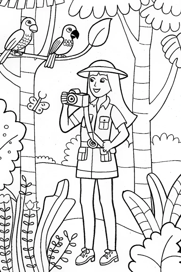 Barbie as a Wildlife Photographer Coloring Page coloring pages