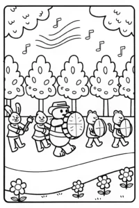 A coloring page of Bowser’s Musical Parade Coloring Page