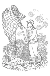 A coloring page of The Octonauts’ Ocean Cleanup Team Coloring Page