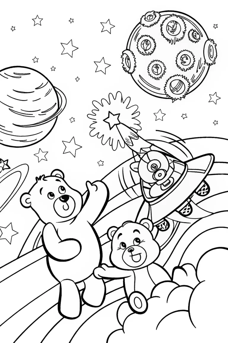 Cheer Bear’s Cosmic Adventure Coloring Page coloring pages