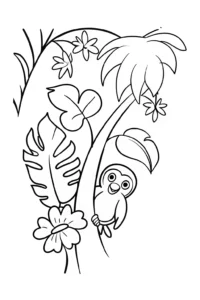 A coloring page of Creeper’s Jungle Adventure Coloring Page