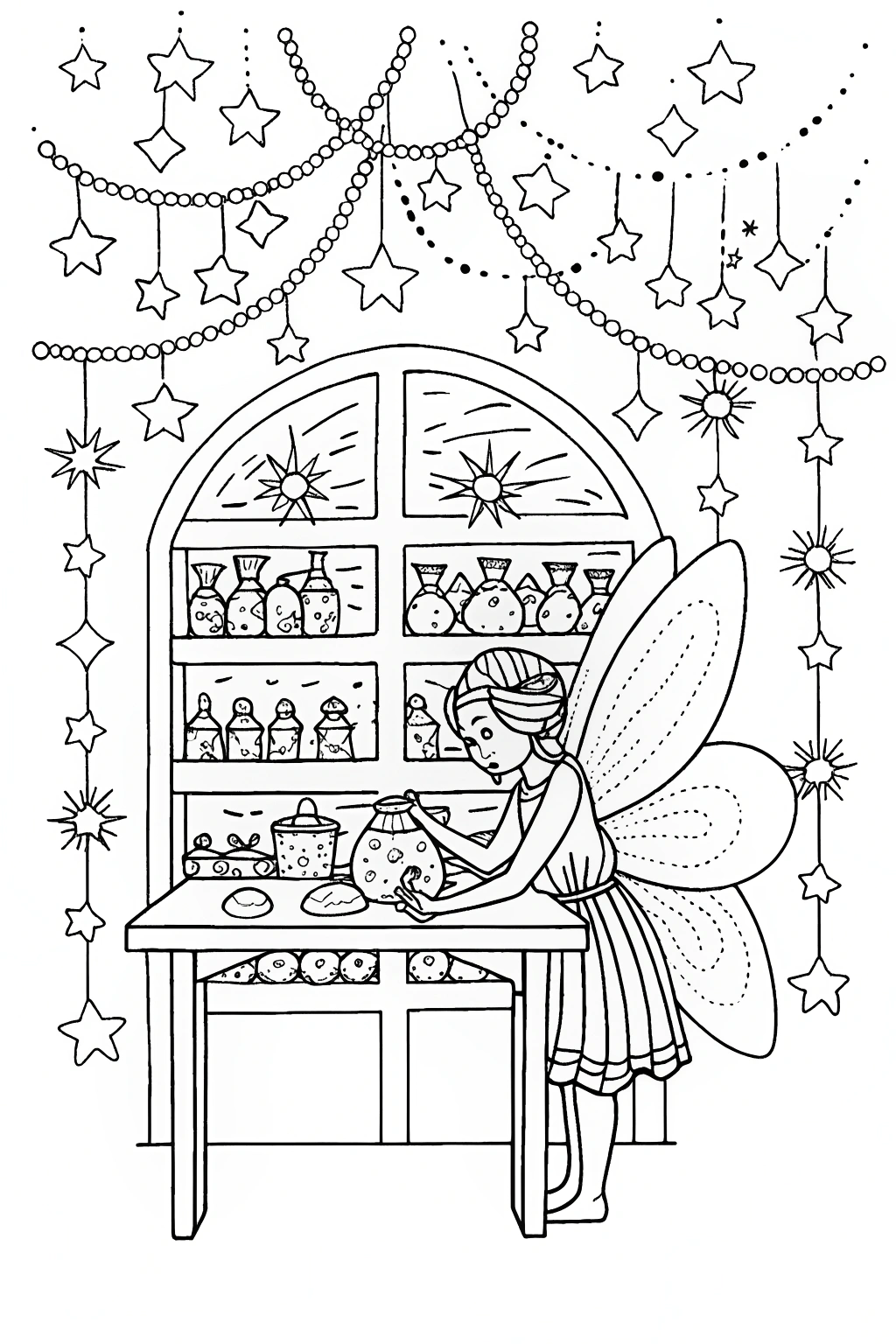The Fairy Workshop Coloring Page